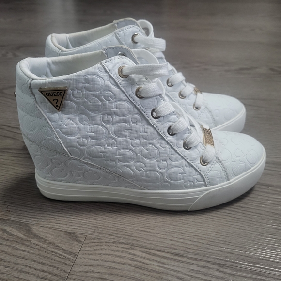 GUESS White High-Top Sneakers for Women - Picture 1 of 5